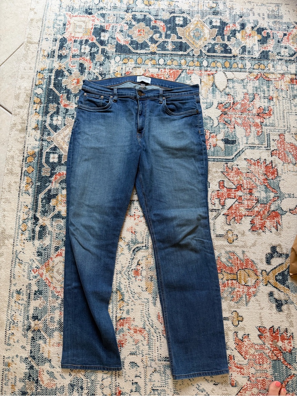 Tecovas Men's Straight Leg Jeans in Blue Denim